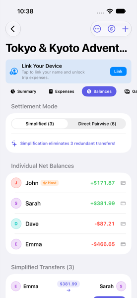 Balances and Settle Up